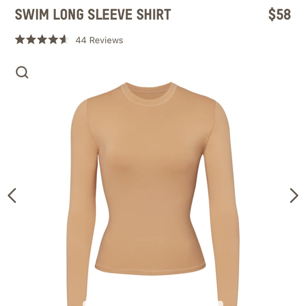Skims swim long sleeve T size small in Ochre